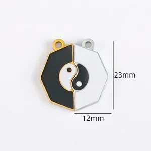 Όμορφο Κρεμαστό Yin Yang Οκτάγωνο Charm DIY Κολιέ Βραχιόλι Αξεσουάρ Κοσμημάτων