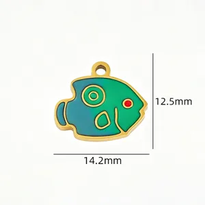 Stainless steel marine fish charm pendant for DIY handmade necklace bracelet jewelry accessories.