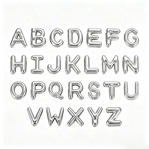 Zilveren letter hangers A-Z roestvrij staal DIY handgemaakte ketting telefoonketting bedels