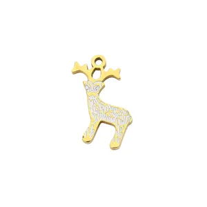 Gold stainless steel reindeer pendant DIY jewelry making accessories for handmade necklaces bracelets.