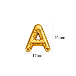 Verguld Titanium Staal Bubble Letter A Hanger DIY Ketting Telefoon Ketting Accessoire