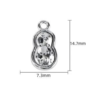 Silver peanut charm pendant for diy bracelet and necklace jewelry accessories 14.7mm