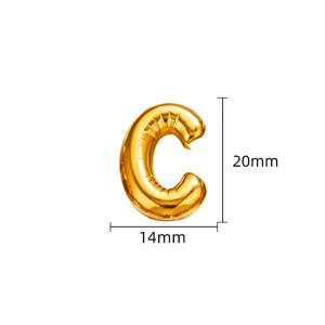 Gouden ballon letter C hanger titanium staal DIY handgemaakte ketting telefoon bedel