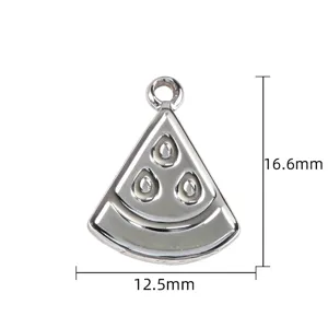 Metal watermelon slice pendant diy jewelry accessory charm for necklace and bracelet.
