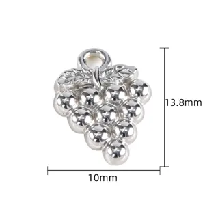 Silver grape charm pendant 13.8x10mm metal DIY jewelry accessory for bracelet necklace