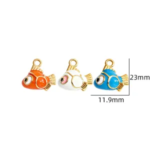 Tropföl Titanstahl kleiner Fisch Anhänger DIY handgemachte Halskette Schmuck Zubehör Detail