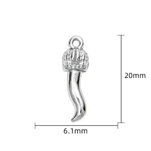 Silver crown horn pendant charm for DIY handmade jewelry bracelets necklaces accessories.