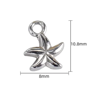 Pendentif charm étoile de mer en acier inoxydable 3D bijou DIY pour collier bracelet