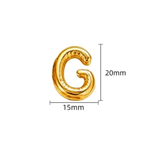 Gouden ballon letter G hanger titaanstaal handgemaakt DIY ketting telefoon hangend accessoire 15mm