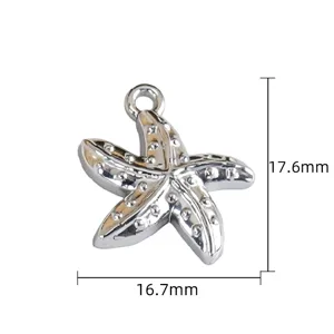 Pendentif étoile de mer en acier inoxydable 17.6x16.7mm pour accessoires de bijoux DIY