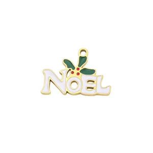 Christmas NOEL pendant titanium steel DIY jewelry handmade charm accessory item decoration