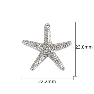 Pendentif étoile de mer 3D en acier inoxydable DIY collier bracelet bijou argent article