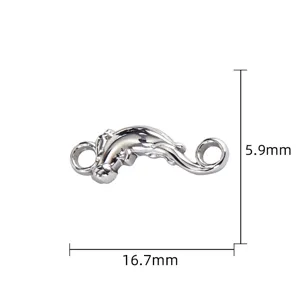 Pendentif connecteur dauphin en acier inoxydable composant de bijoux DIY 16.7x5.9mm
