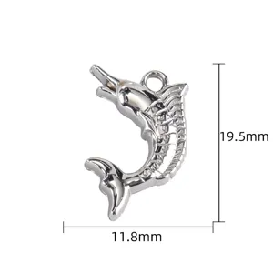 Pendentif Poisson Marlin 3D en Acier Inoxydable Océan DIY Accessoire de Bijoux