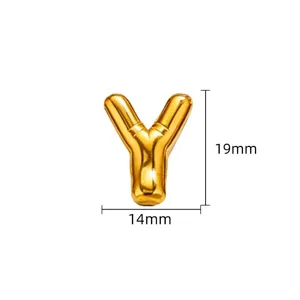 Gouden bubbel letter Y hanger van roestvrij staal voor DIY ketting sieraden accessoire