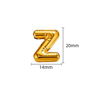 Vergulde titanium staal bubble letter Z hanger DIY ketting telefoon ketting accessoire.