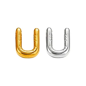 Goud zilver bubbel letter U hanger roestvrij staal DIY ketting telefoon ketting accessoire