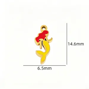 Stainless steel mermaid pendant charm for DIY handmade necklaces and bracelets jewelry making.