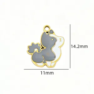 Titanium steel oil-drop cartoon pet pendant DIY handmade bracelet necklace accessory