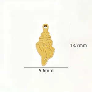 Gold Stainless Steel Shell Pendant Charm for DIY Jewelry Necklace Bracelet Making