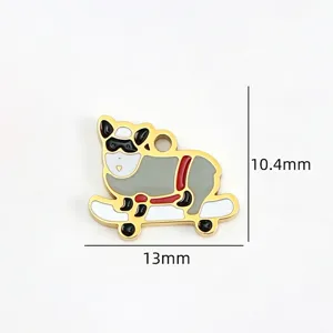 Titanium steel enamel skateboard animal pendant DIY necklace bracelet jewelry accessory