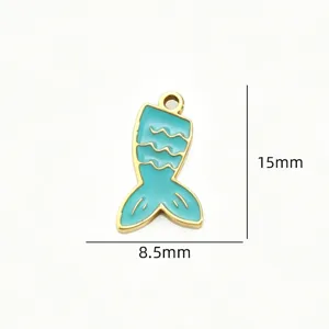 Stainless steel mermaid tail charm pendant for DIY handmade necklaces and bracelets jewelry making.