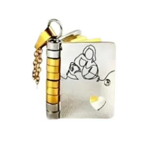 Titanium steel book pendant necklace for mother, openable locket gift for women.