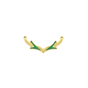 Ciondolo curvo in acciaio al titanio smalto verde stile cinese accessorio gioielli DIY