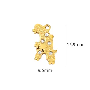 Gouden strass wolk maan hanger diy handgemaakte ketting bedel accessoire 15.9mm