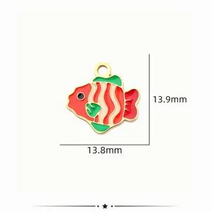 Stainless steel tropical fish charm pendant for DIY bracelet jewelry making accessories