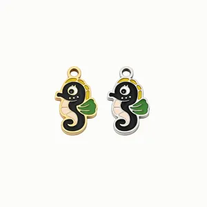 DIY stainless steel seahorse pendant ocean style charm for bracelet jewelry making supplies