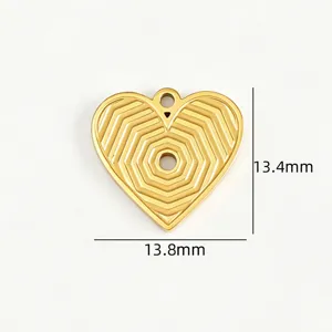Vintage embossed heart titanium steel pendant multi-line DIY necklace jewelry accessory
