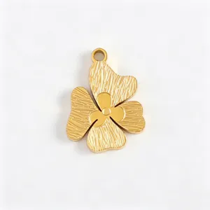 Vintage Gold Titanium Steel Flower Pendant DIY Necklace Bracelet Jewelry Accessories