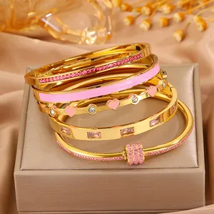 Eleganter Edelstahl Strass Armreif Für Damen Mode Schmuck Klassisches Design Galvanisierter Armreif Set Schmuck Geschenk