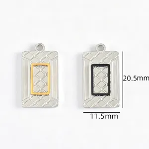 Stainless steel geometric embossed pendant DIY necklace jewelry making component accessories
