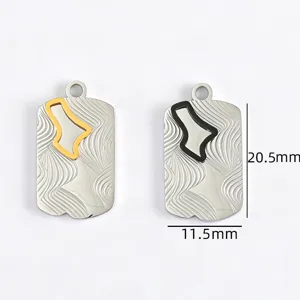Stainless steel two-color geometric pattern pendant DIY necklace jewelry accessories