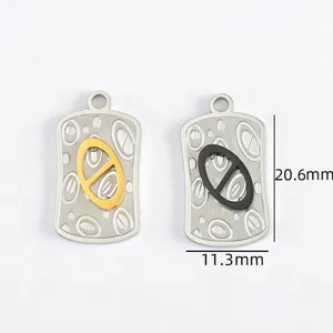 Stainless steel geometric oval pendant DIY necklace charms jewelry making accessories