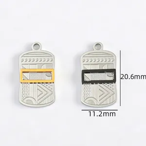 Stainless steel geometric cross oval pendant DIY jewelry accessory charms 20.6x11.2mm