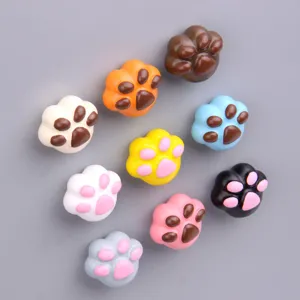 Schattige kattenpoot koelkastmagneet set, kleurrijke zachte hars creatieve magneetstickers.