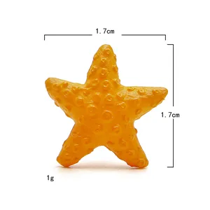 Oranger Harz Seestern Miniatur Figur für Mikro Landschaft DIY Handwerk Dekoration 1.7cm