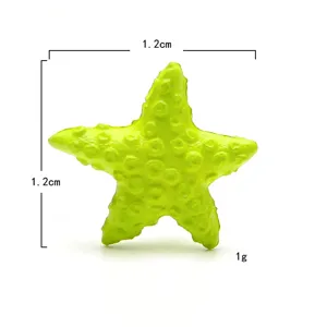 Kleine grüne Seestern Figur für DIY Mikro Landschaft Garten Dekoration, 1.2cm süßes Spielzeug.