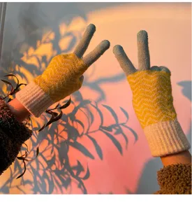 Women winter touchscreen knit gloves warm thermal fashion gloves stylish cozy design