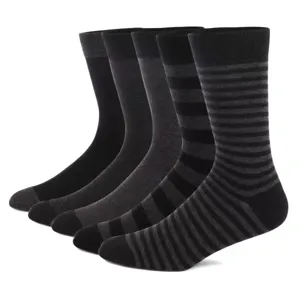Men's Business Striped Cotton Crew Socks Plus Size Color Block Formal Dress Socks For Autumn Winter Daily Wear