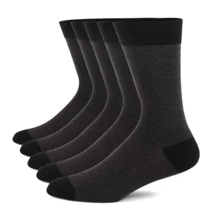 Detailed view of men's contrast color crew socks, featuring soft knit fabric and comfortable fit.