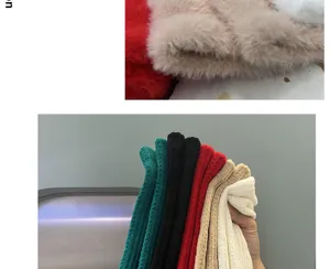 Knitted arm warmers winter long fingerless sleeves soft wool arm covers multicolored set