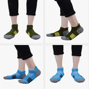 Men summer breathable athletic socks mesh short socks sports running fitness socks green blue