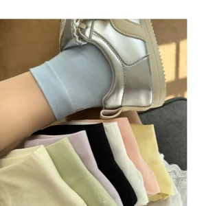 Women solid color mid tube socks casual breathable comfortable cotton daily wear spring summer