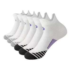 Athletic running ankle socks for men and women, breathable sports socks with heel tab and arch support.