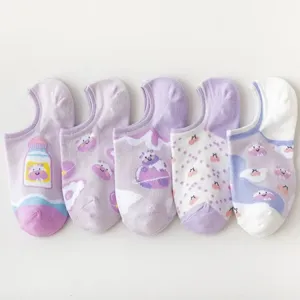 Summer thin women socks cute cartoon low cut invisible socks sweet cotton short socks