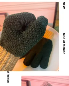 Guanti invernali termici in maglia da uomo felpati spessi touch screen per esterno